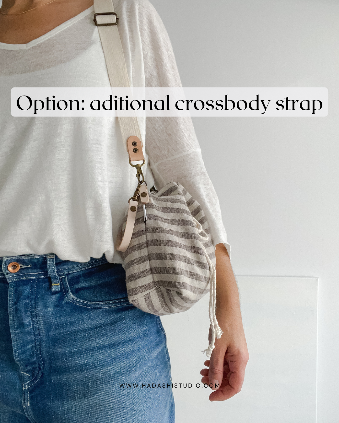 Haná - Handbag/Crossbody bag: Stripes in natural