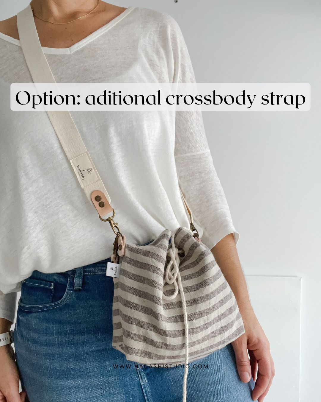 Haná - Handbag/Crossbody bag: Stripes in natural