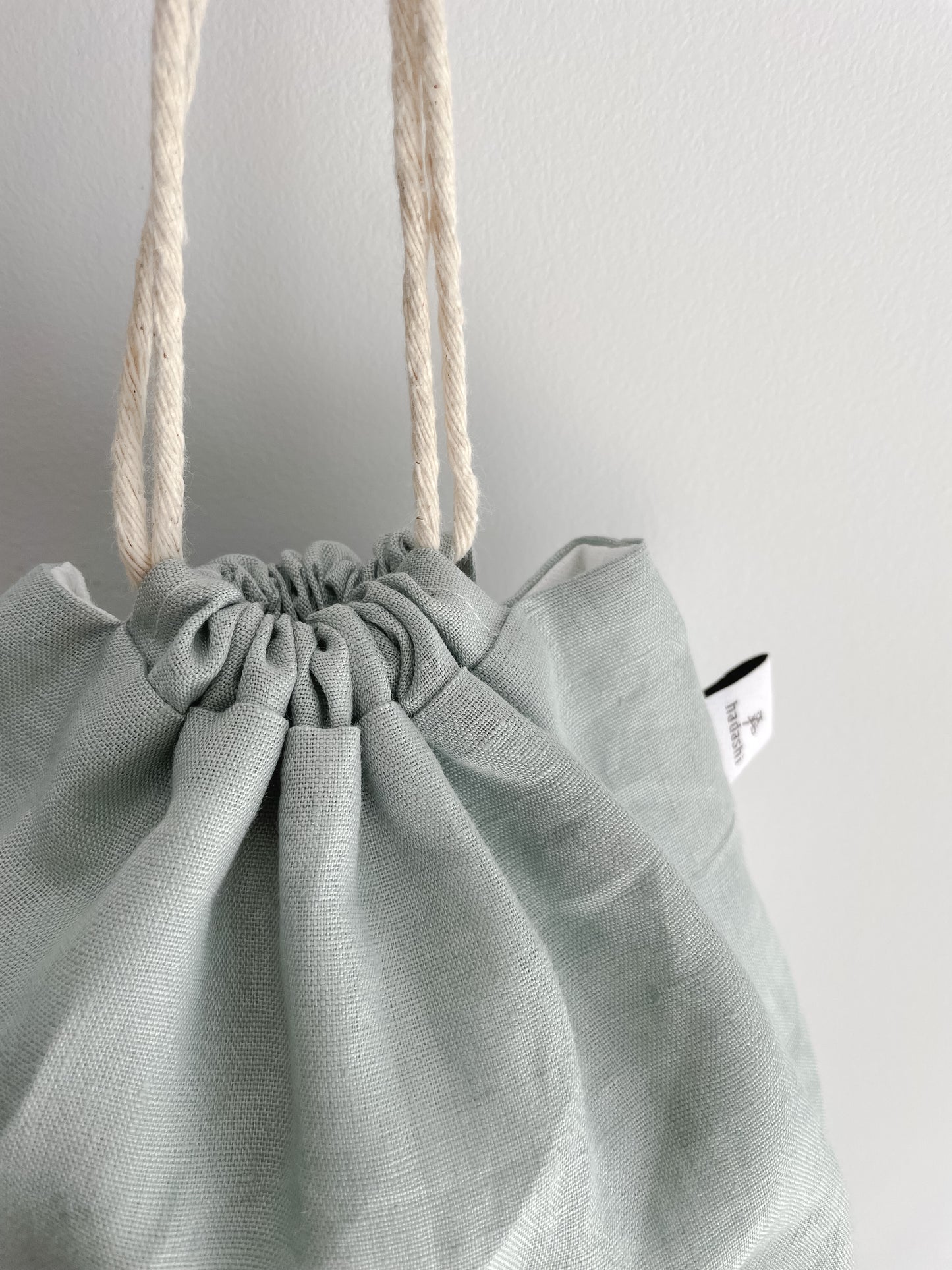 Drawstring bag: Uni - creamy green