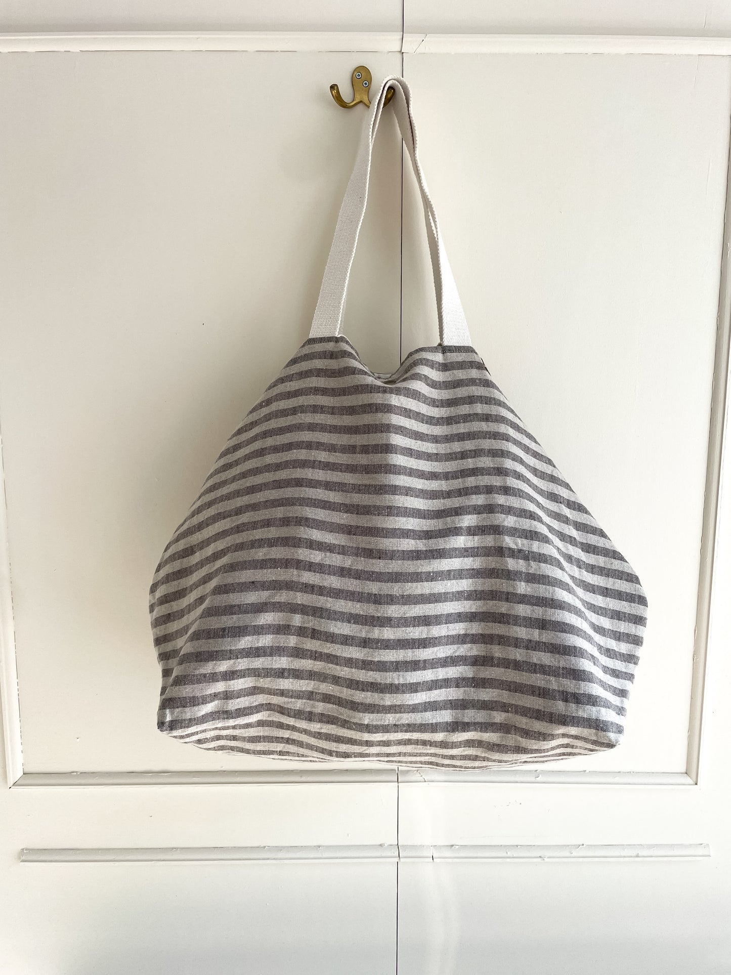 MIDI beach bag: stripes in natural