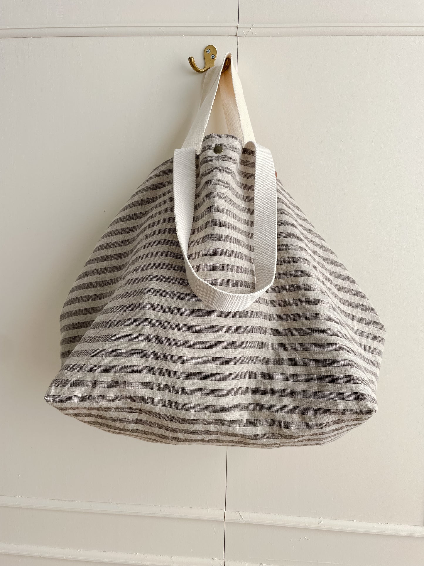 MIDI beach bag: stripes in natural