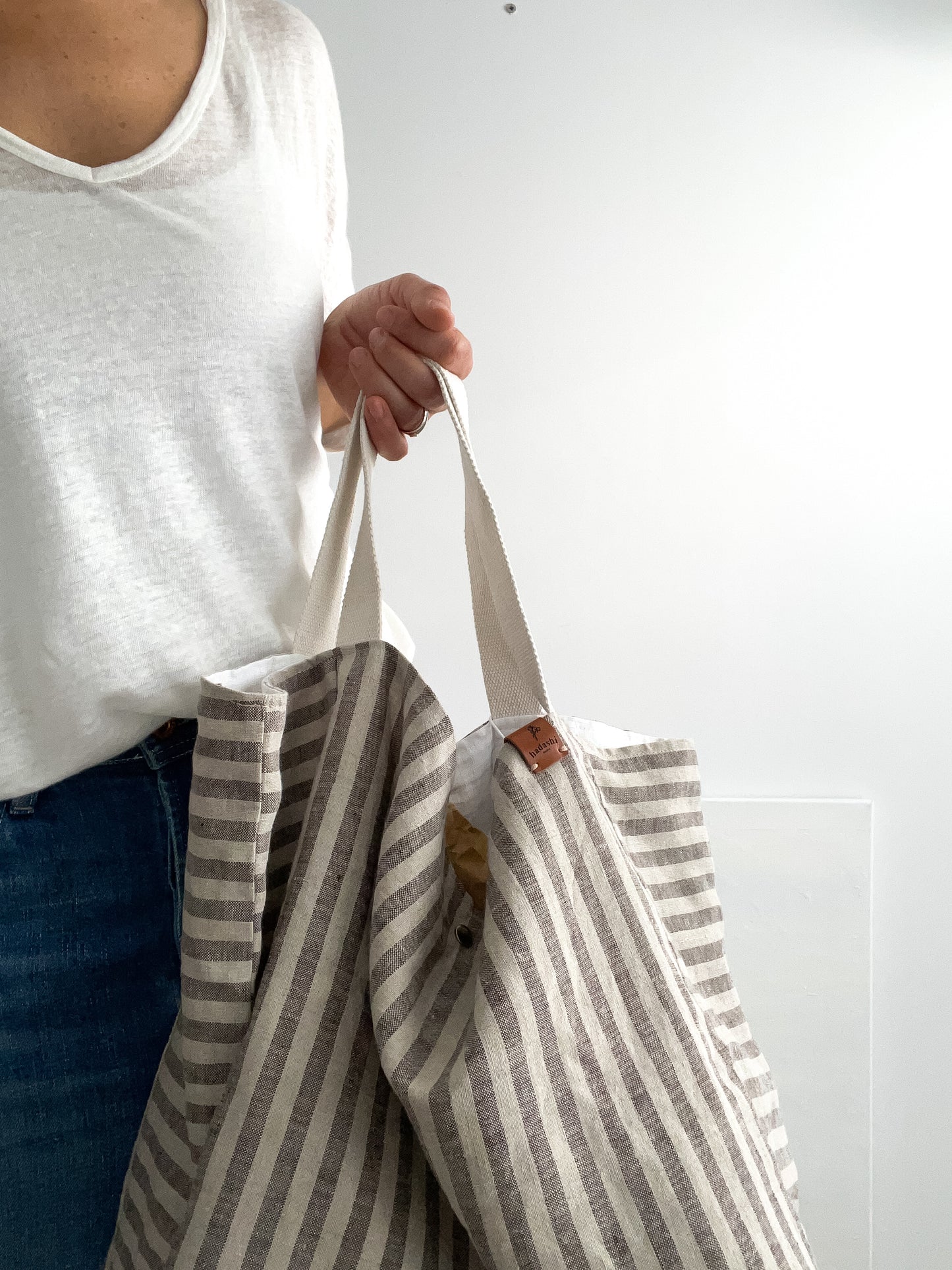 Takai bag: stripes in natural