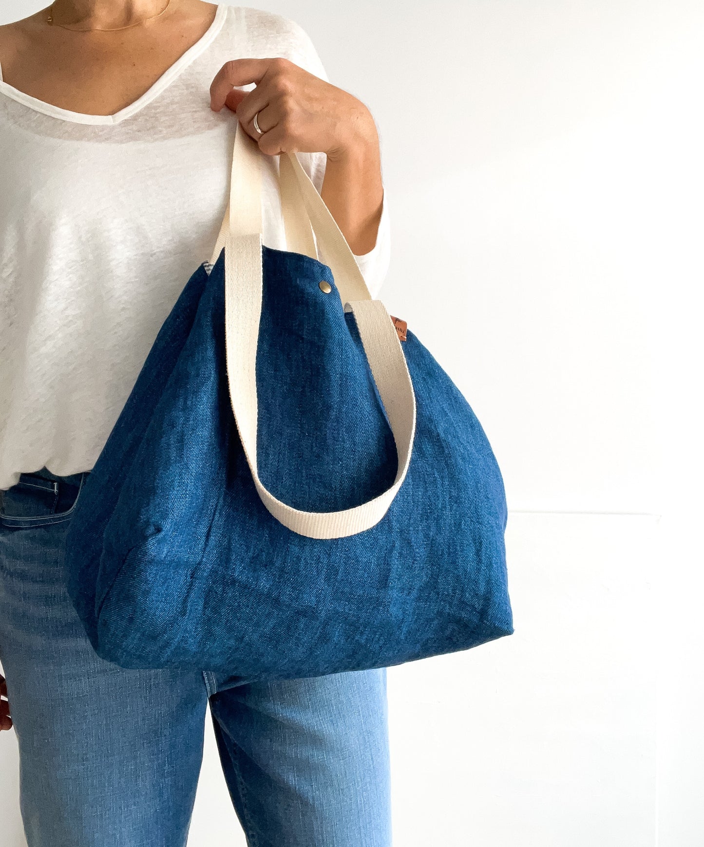 PETITE bag: indigo + cru