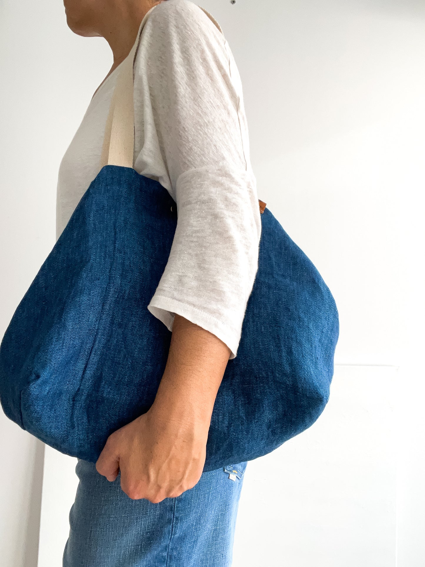 PETITE bag: indigo + cru