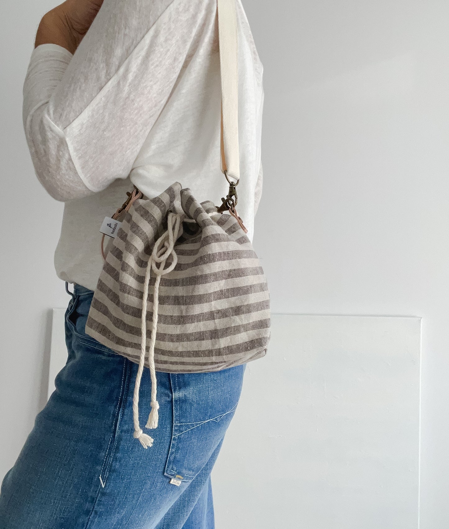 Haná - Handbag/Crossbody bag: Stripes in natural