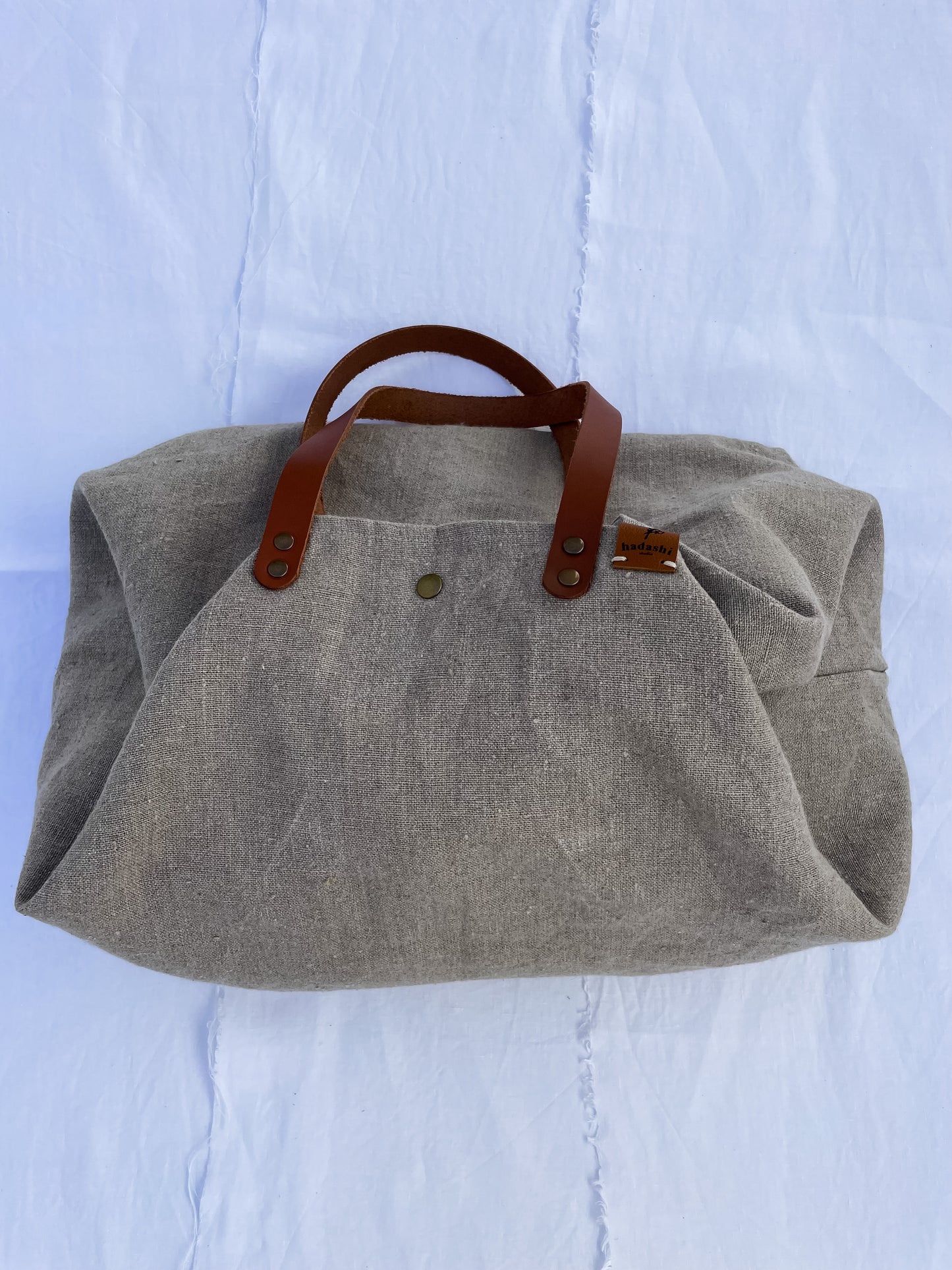 MIDI bag: natural, leather handles