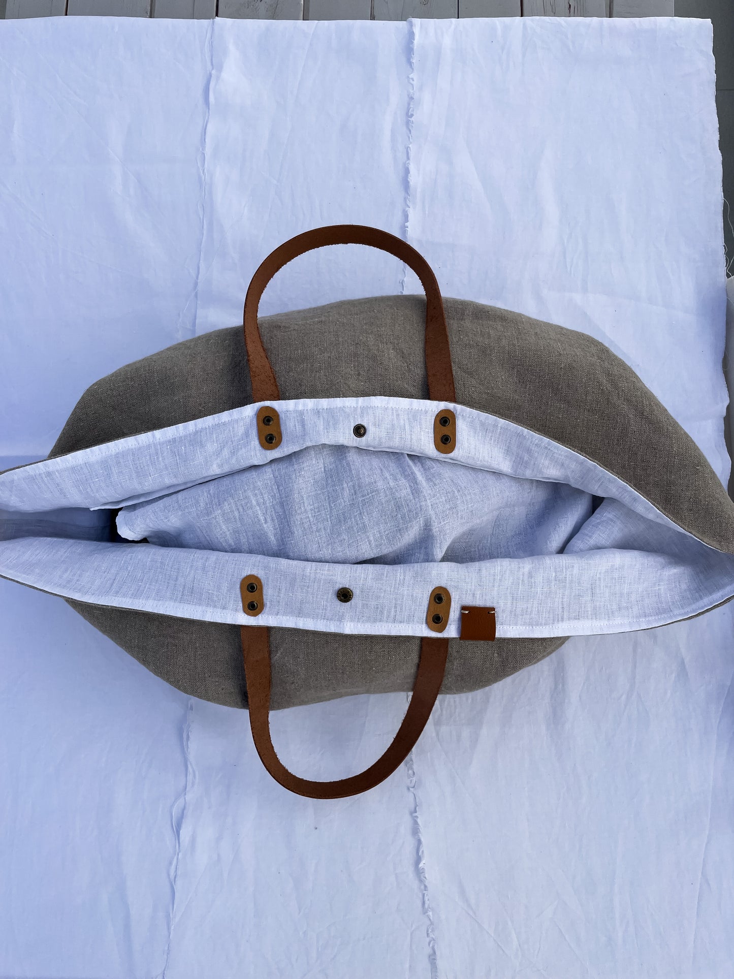 MIDI bag: natural, leather handles