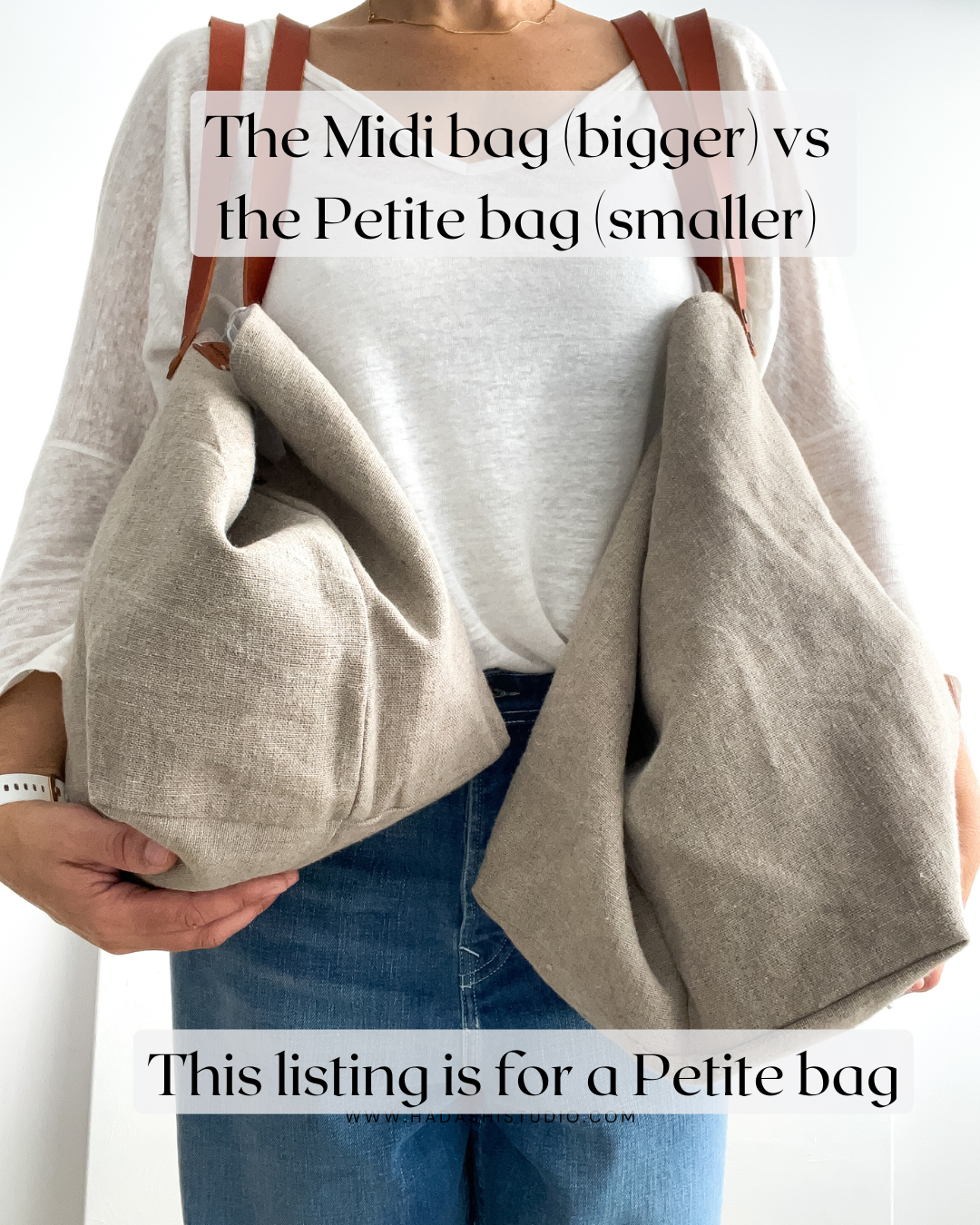 PETITE bag: natural (one set of handles)