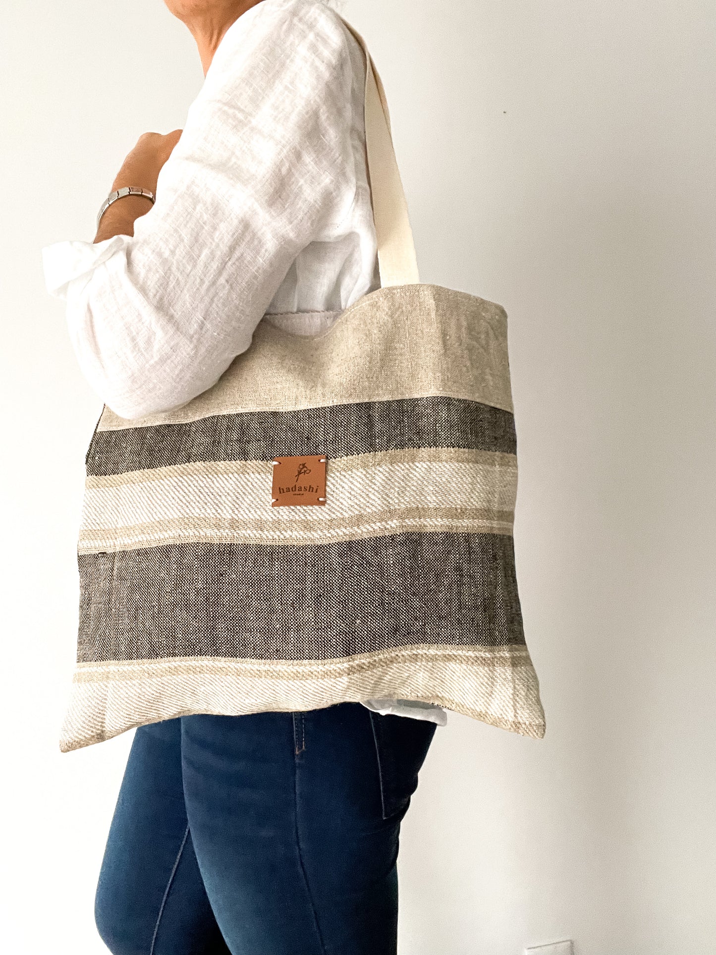 Market tote (horizontal stripes)