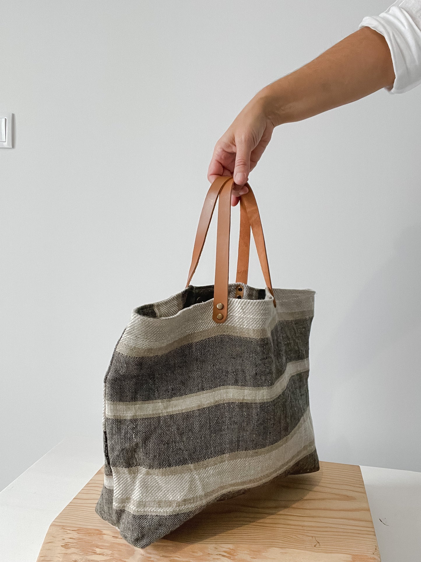 Field tote - large stripes